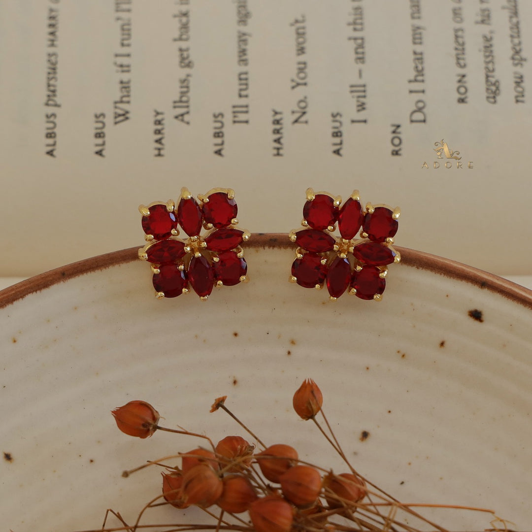 Glossy Floral Radiant Earring