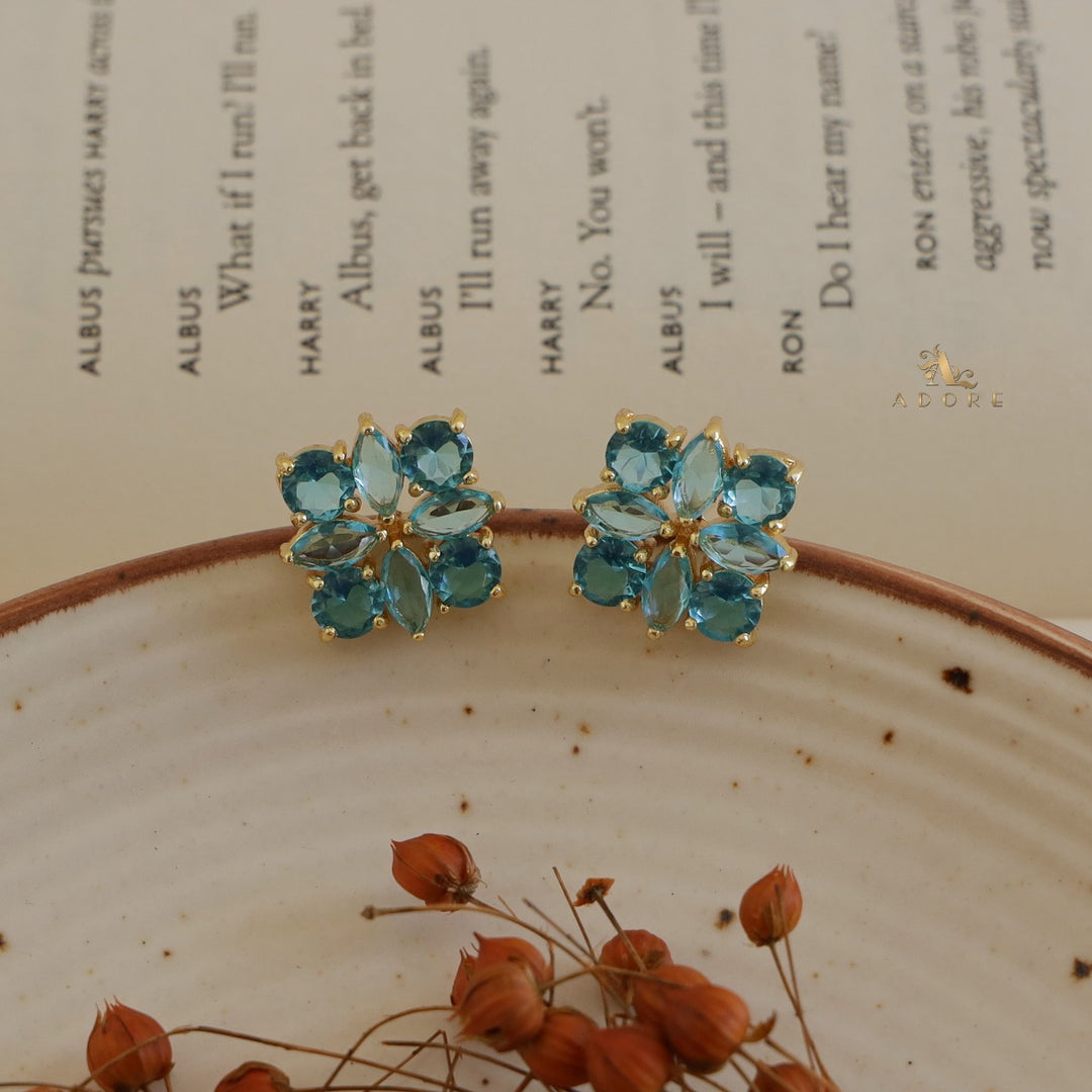 Glossy Floral Radiant Earring