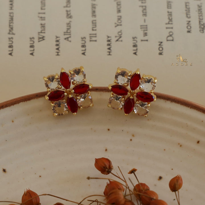 Glossy Floral Radiant Earring