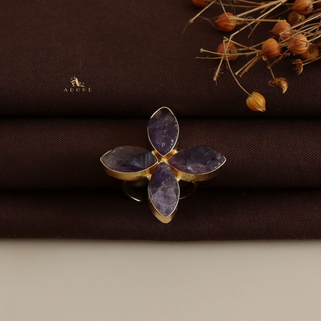 Liora Raw Stone Flower Ring