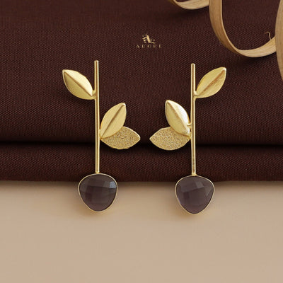 Glossy Milva Leafy Stem Earring