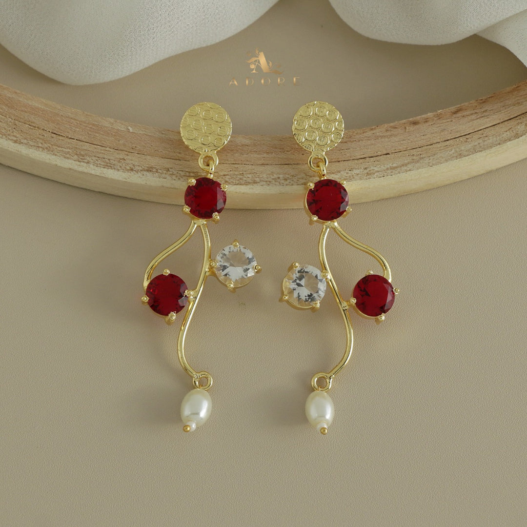 Golden Laara Glossy Pearl Drop Earring