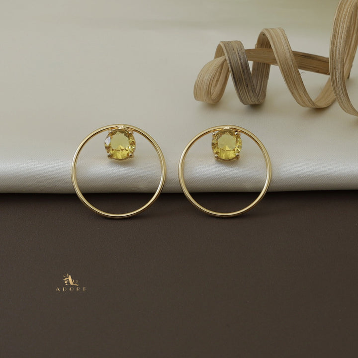 Golden Milta Circle Glossy Earring
