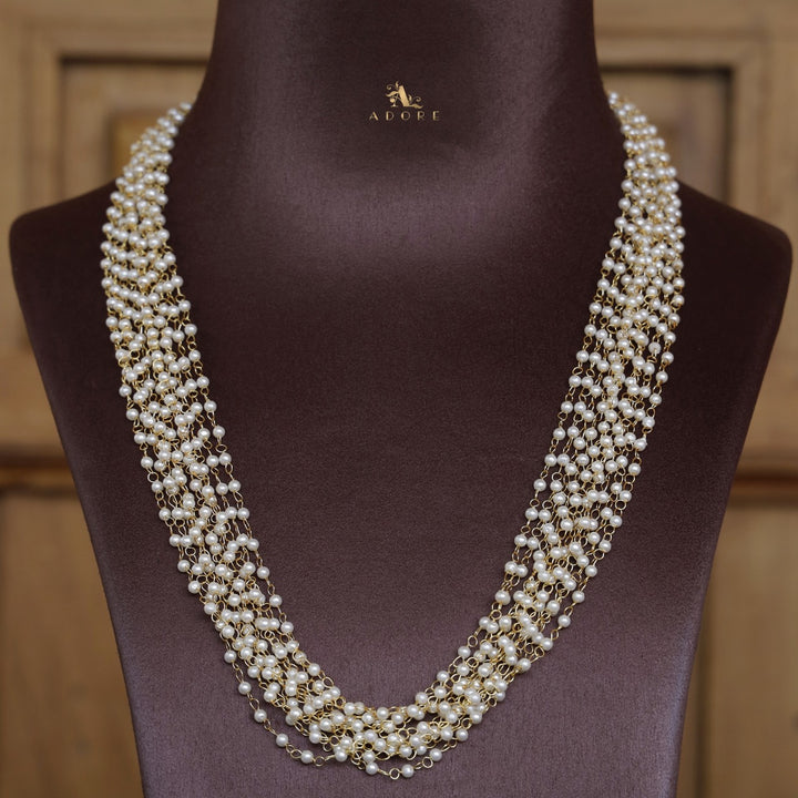 Carly Pearl 10 Layer Long Neckpiece