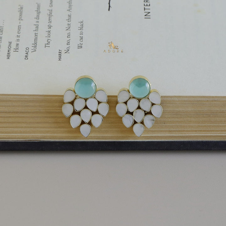 Feathery MOP Glossy Earring
