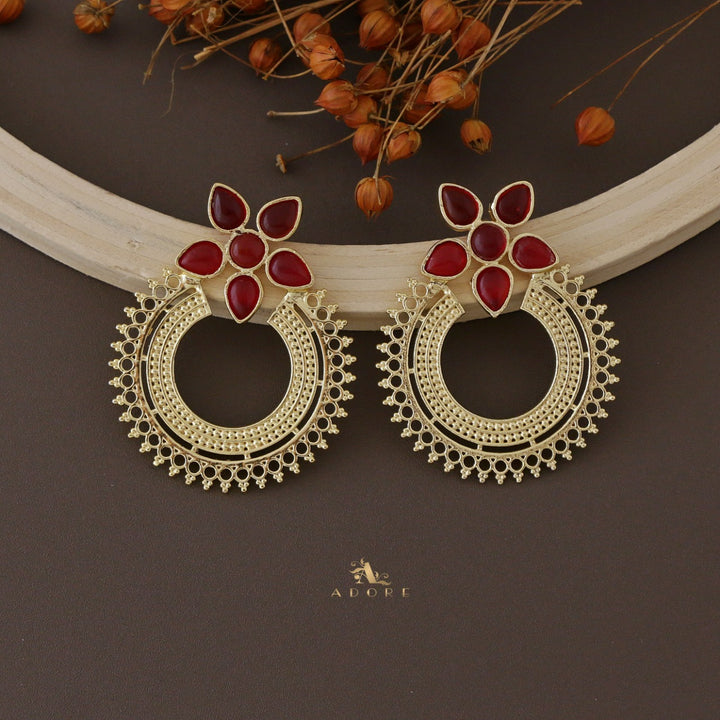 Golden Geona Hoop Flower Earring