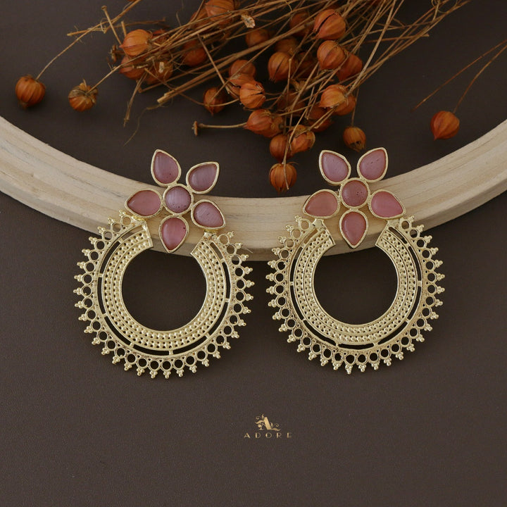 Golden Geona Hoop Flower Earring
