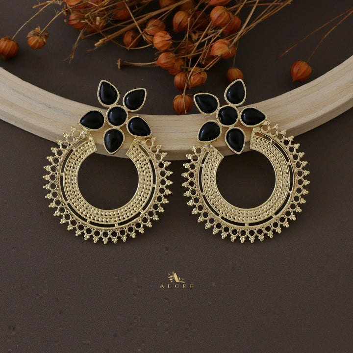 Golden Geona Hoop Flower Earring