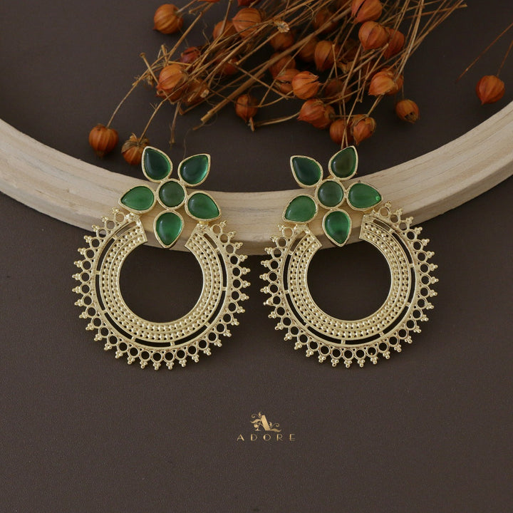 Golden Geona Hoop Flower Earring