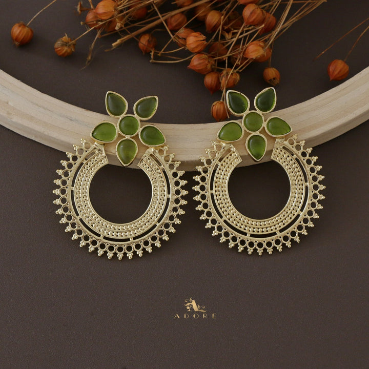 Golden Geona Hoop Flower Earring