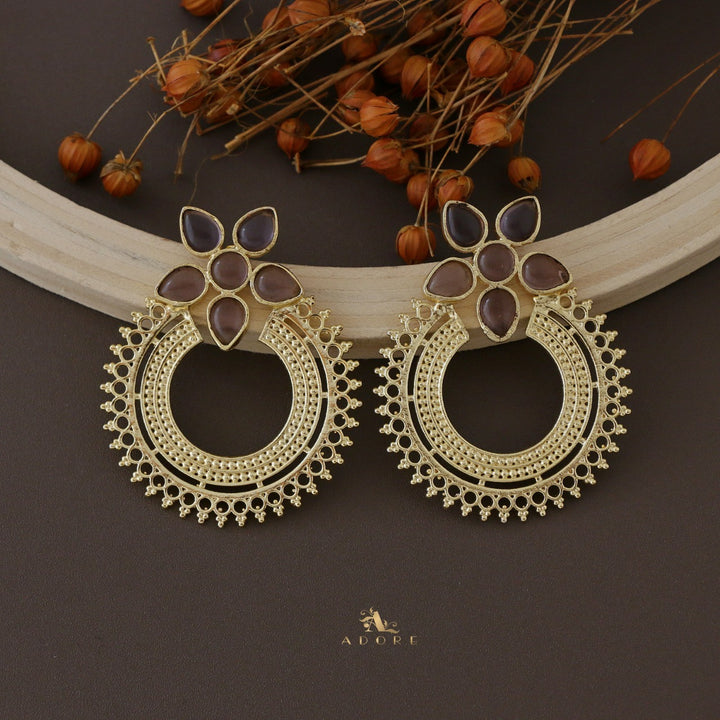 Golden Geona Hoop Flower Earring