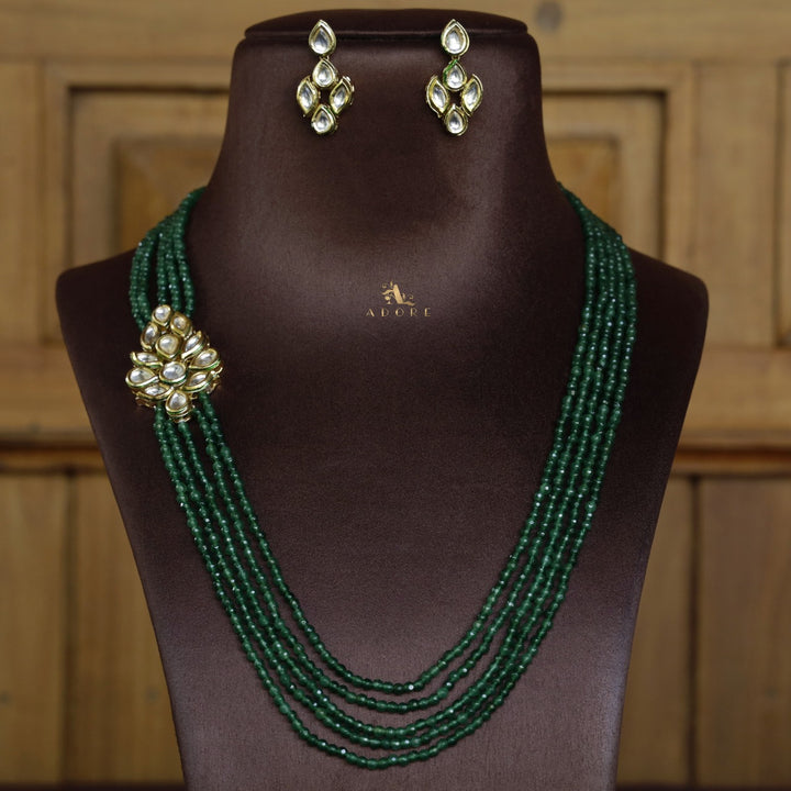 Sukriti Onyx Kundan  Neckpiece With Earring