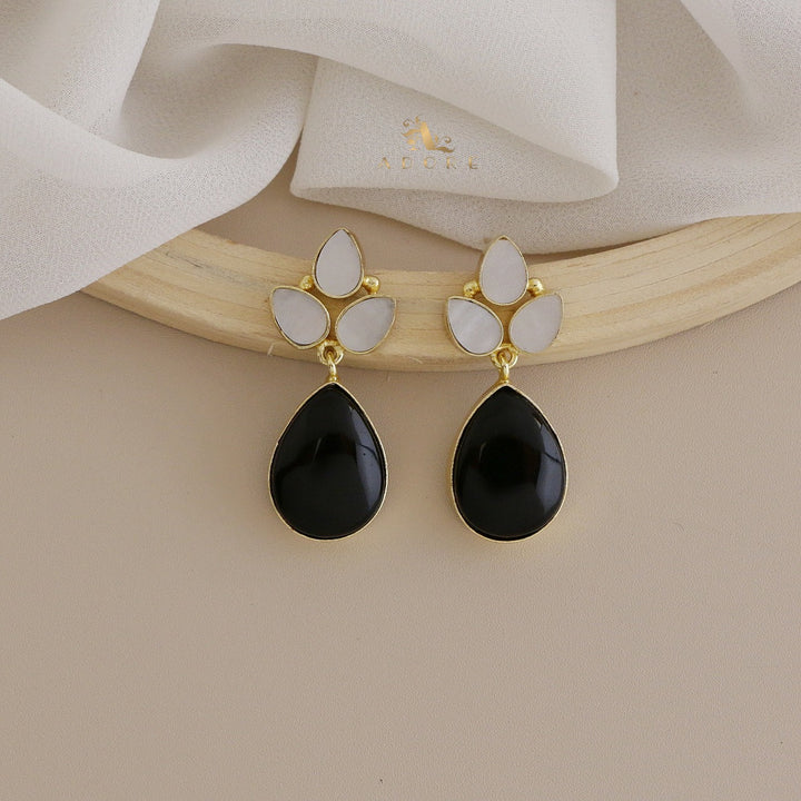 Tri Leafy MOP Glossy Drop Earring