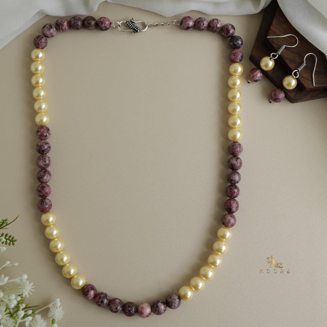 Orbia Pearl Single Layer Neckpiece With Earring