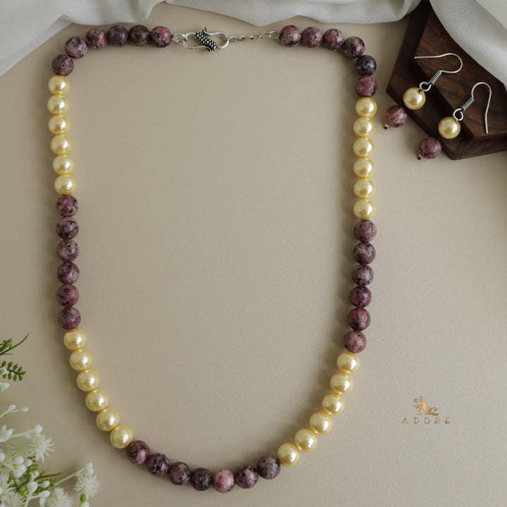 Orbia Pearl Single Layer Neckpiece With Earring