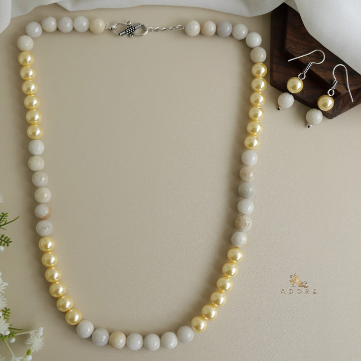 Orbia Pearl Single Layer Neckpiece With Earring