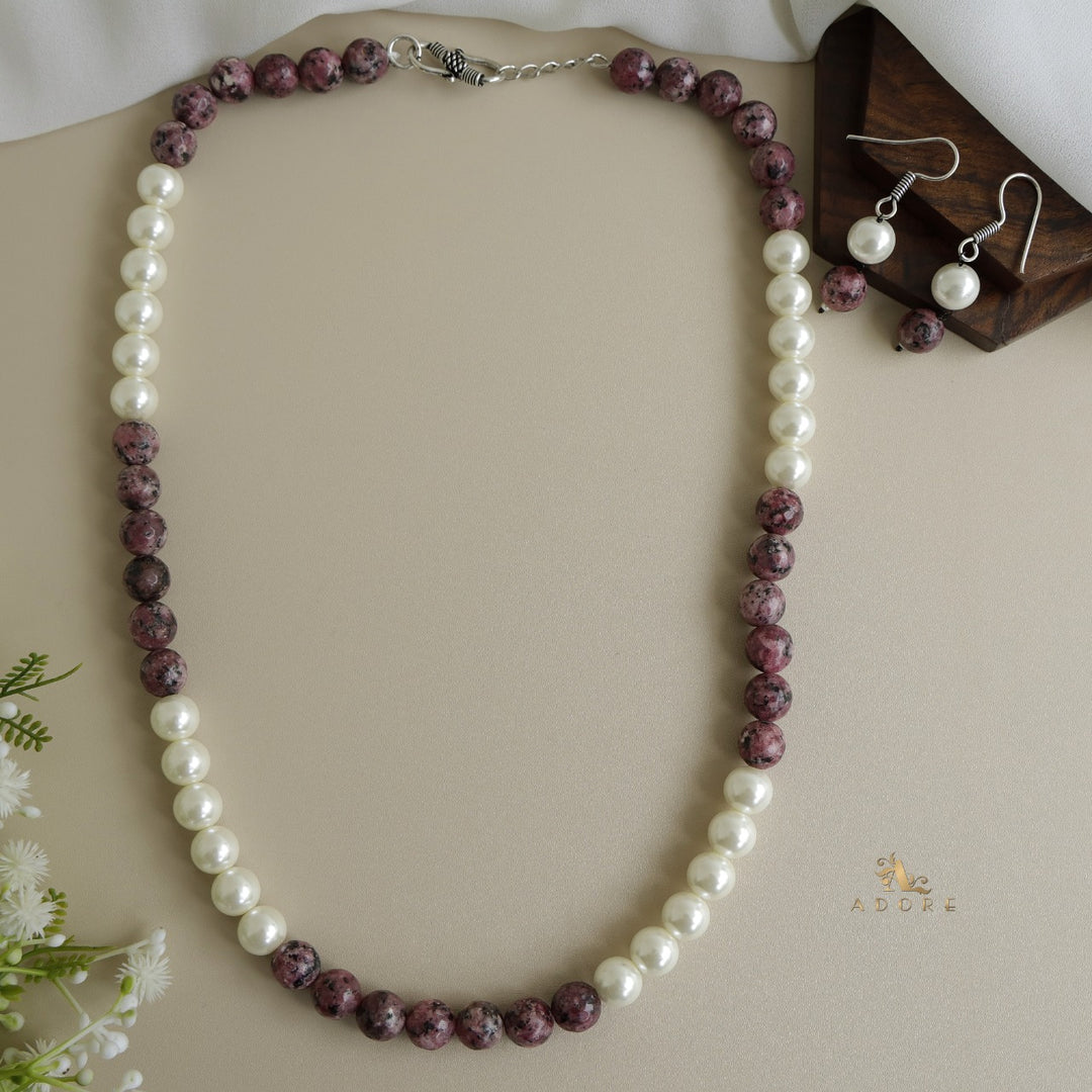 Orbia Pearl Single Layer Neckpiece With Earring