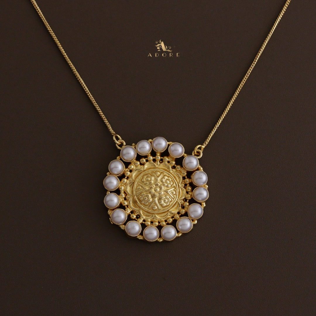 Chaima Pearl Chakra Neckpiece With Earring
