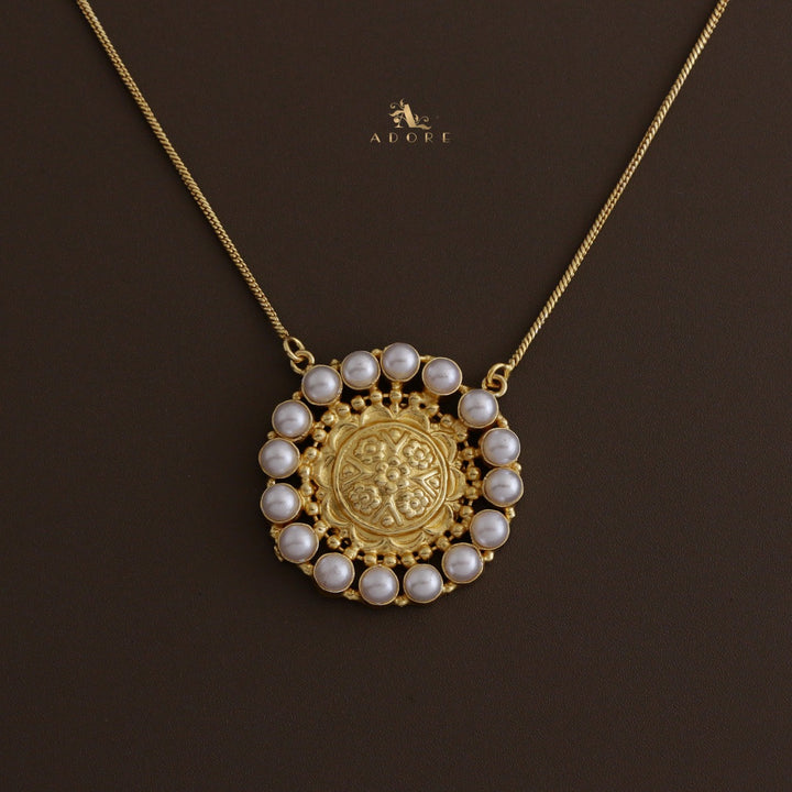 Chaima Pearl Chakra Neckpiece With Earring