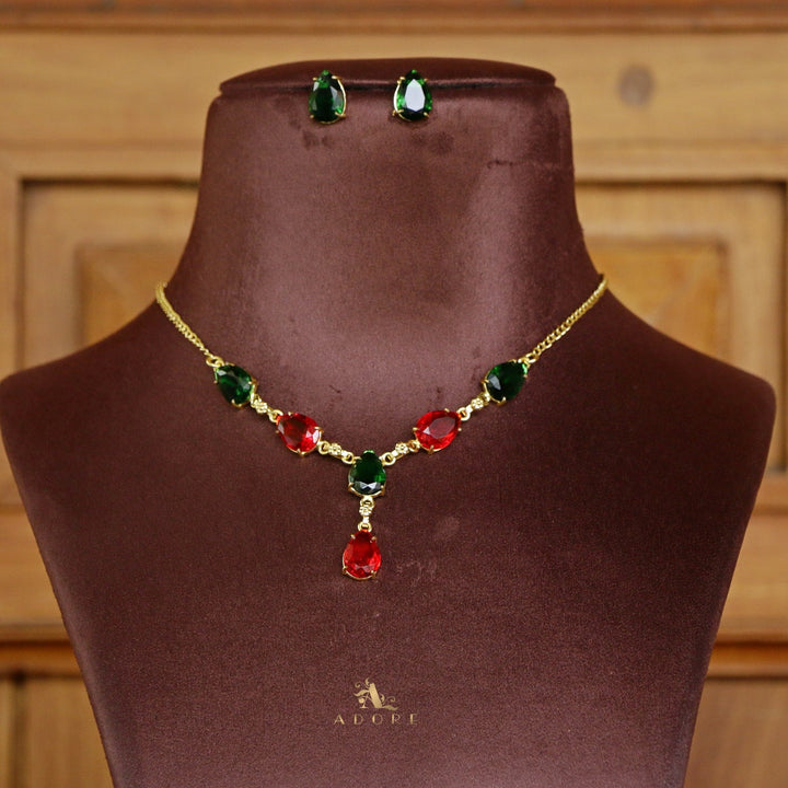 Multicolour Adalia Neckpiece with Stud