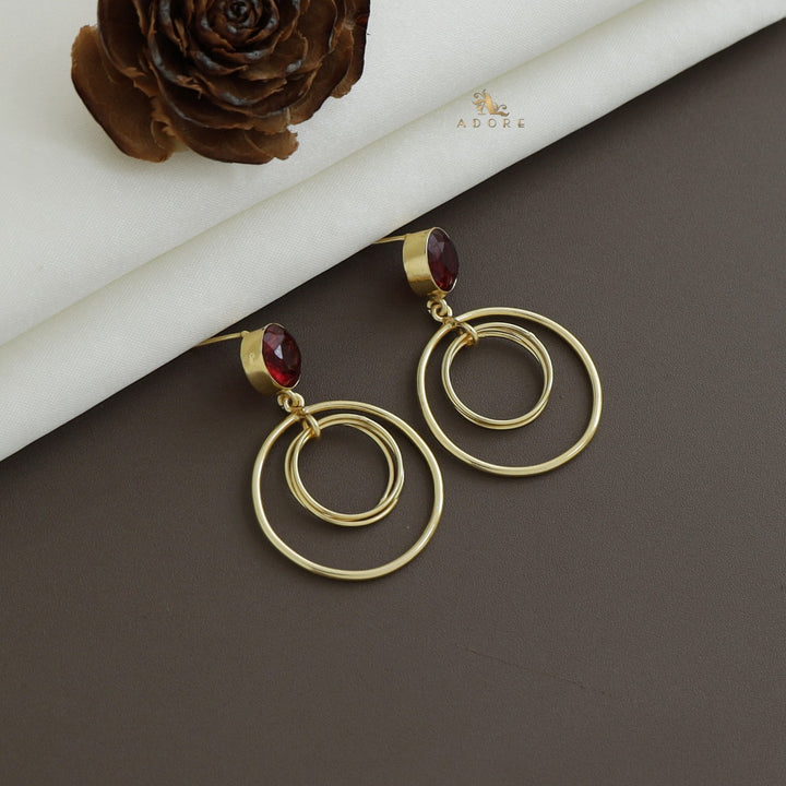 Glossy Golden Rings Earring