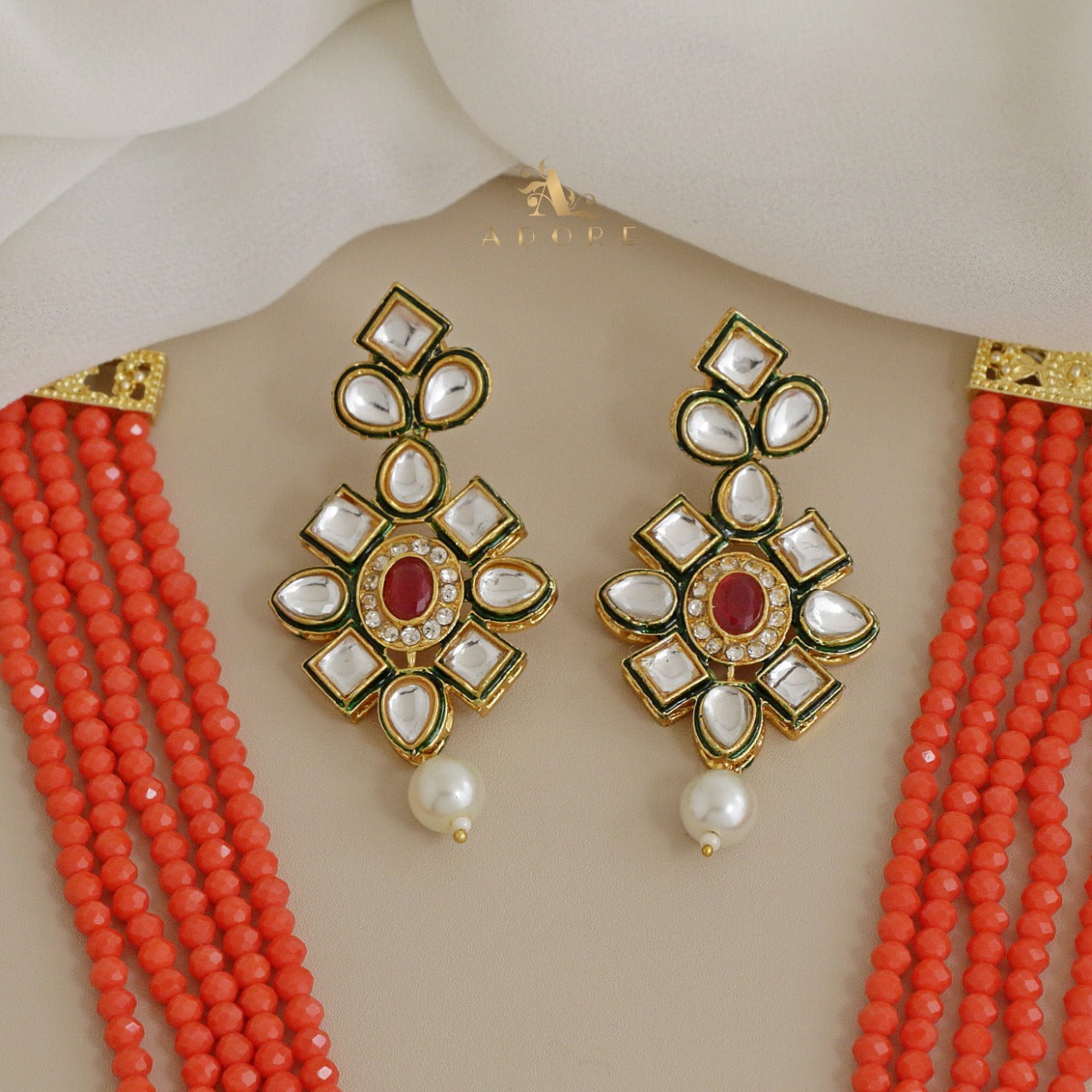 Rigveya Kundan Neckpiece With Earring