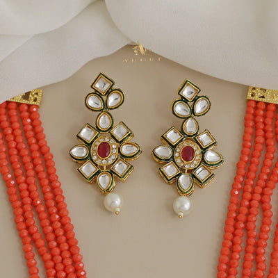 Rigveya Kundan Neckpiece With Earring