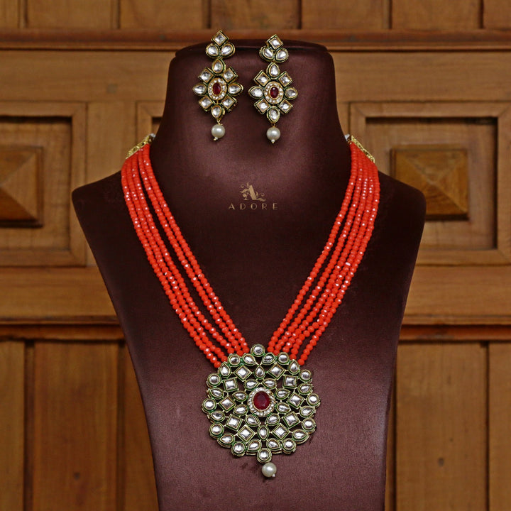 Rigveya Kundan Neckpiece With Earring