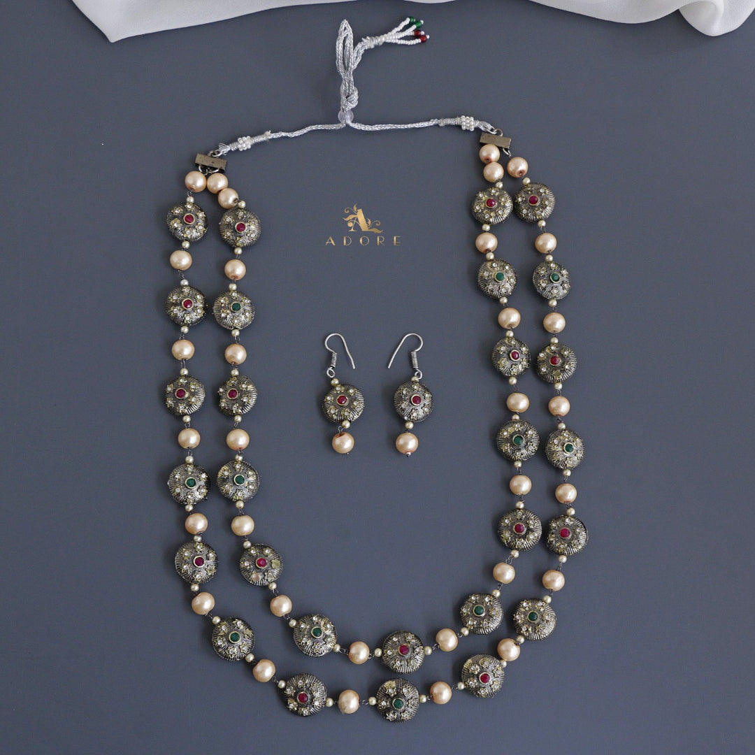 Shravanya 2 Layer Neckpiece With Drop