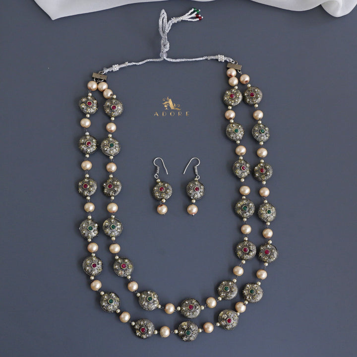 Shravanya 2 Layer Neckpiece With Drop