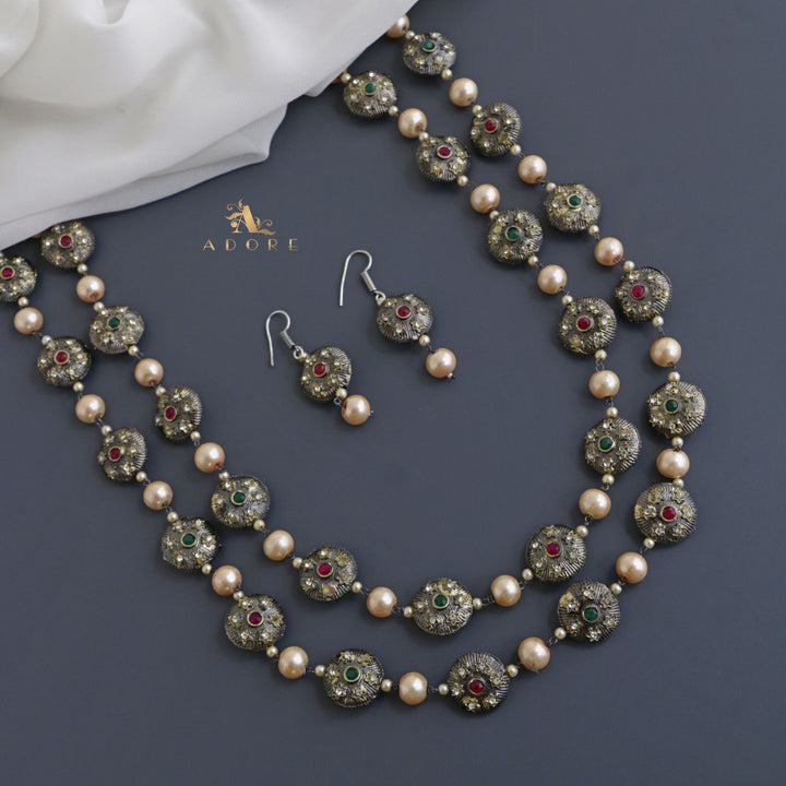 Shravanya 2 Layer Neckpiece With Drop