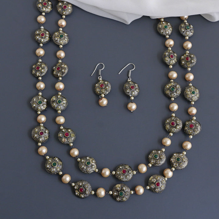 Shravanya 2 Layer Neckpiece With Drop