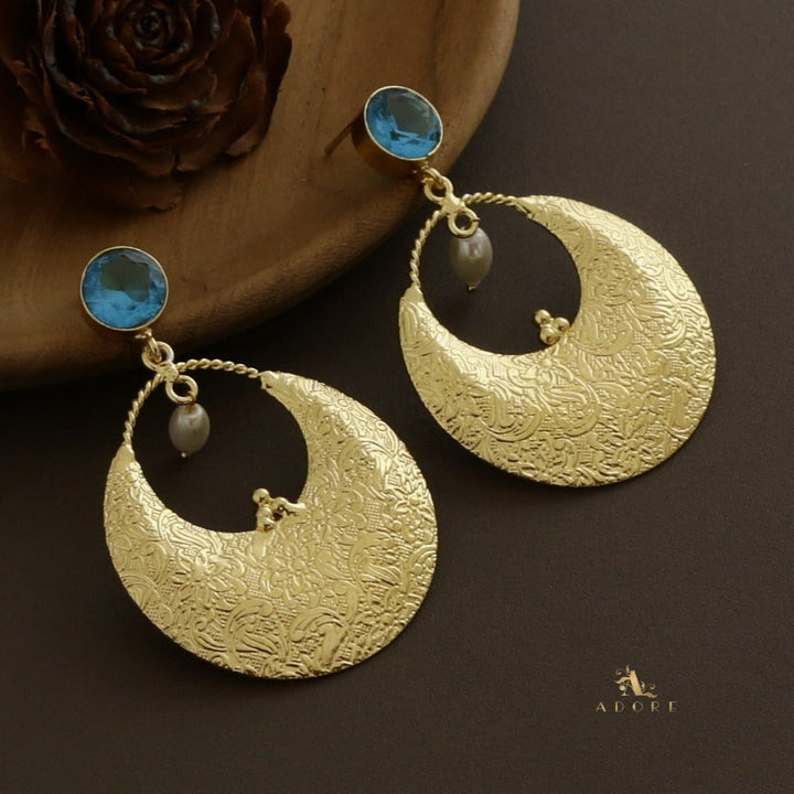 Kolvira Golden Moon Swing Pearl Earring