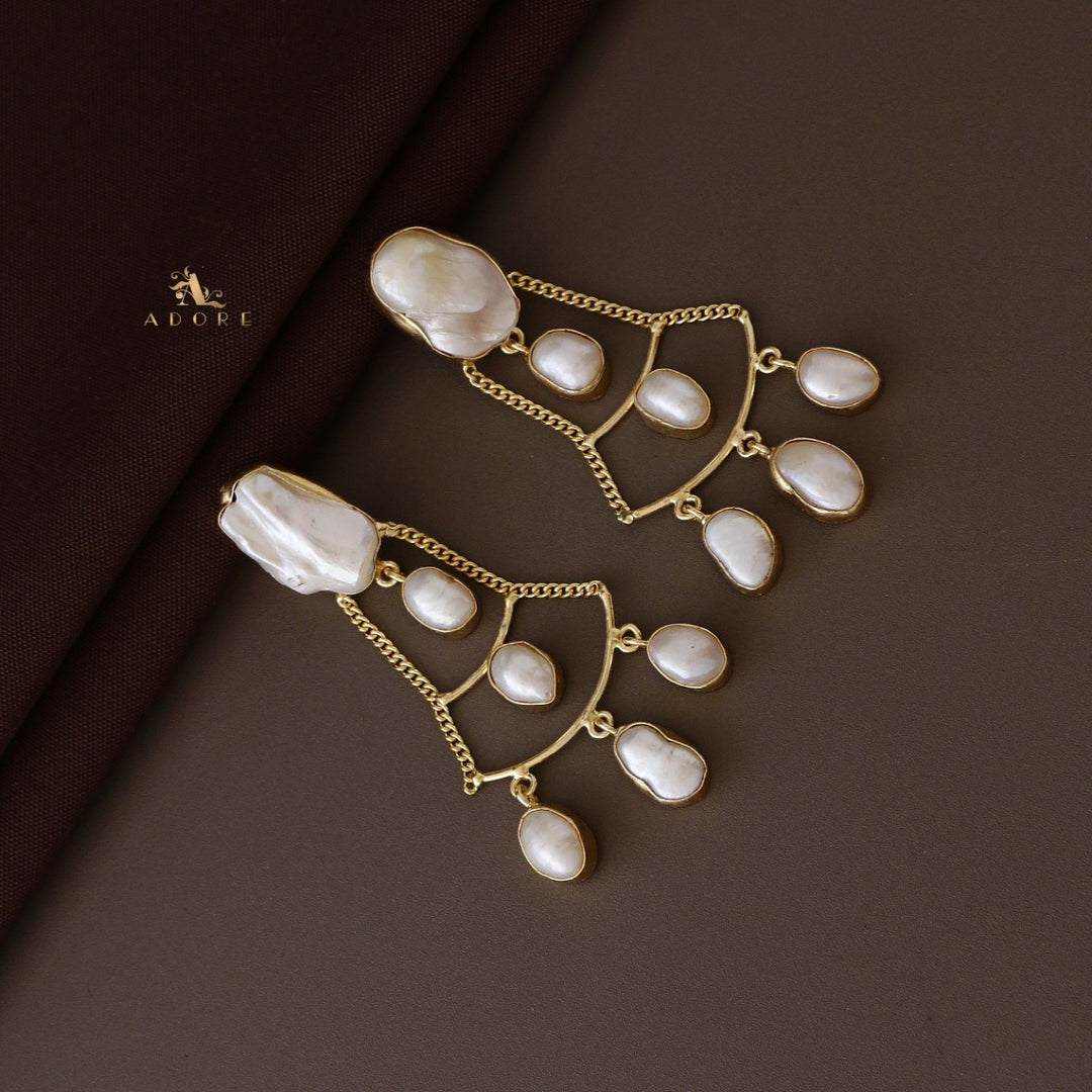 Baroque Chainy Drop Earring
