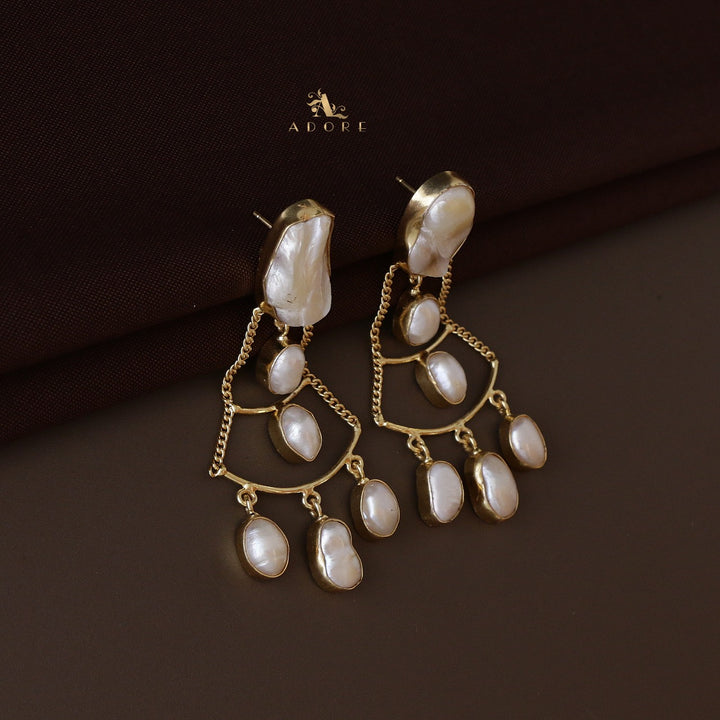 Baroque Chainy Drop Earring