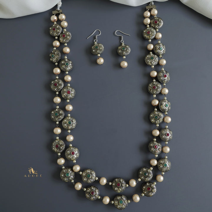Shravanya 2 Layer Neckpiece With Drop