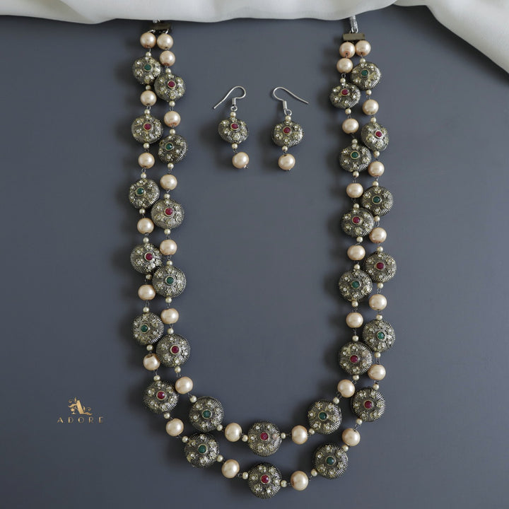 Shravanya 2 Layer Neckpiece With Drop