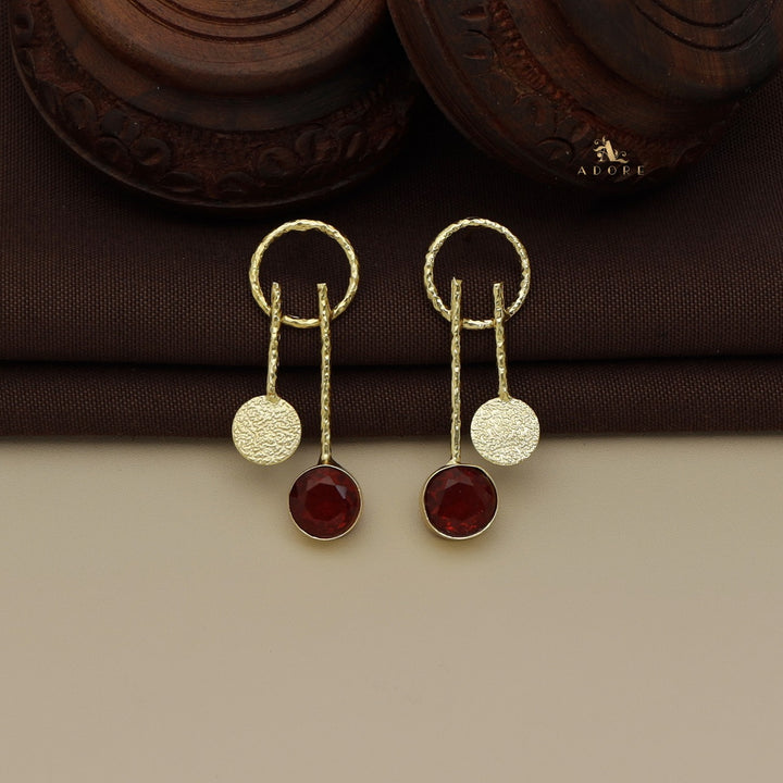 Textured Round Stick Glossy Earring