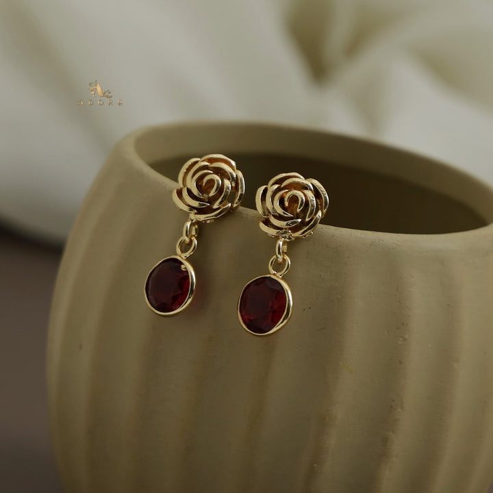 ROSETTE ROUND GLOSSY EARRING