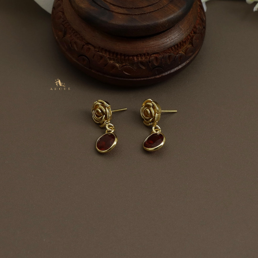 ROSETTE ROUND GLOSSY EARRING