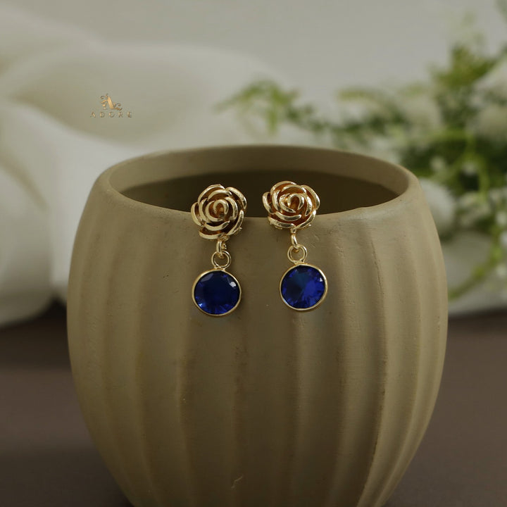 ROSETTE ROUND GLOSSY EARRING