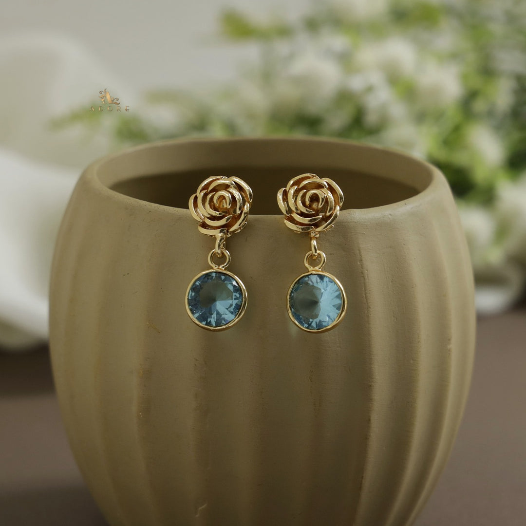 ROSETTE ROUND GLOSSY EARRING