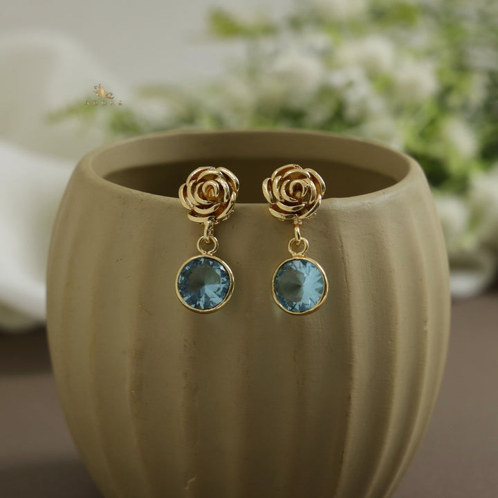 ROSETTE ROUND GLOSSY EARRING