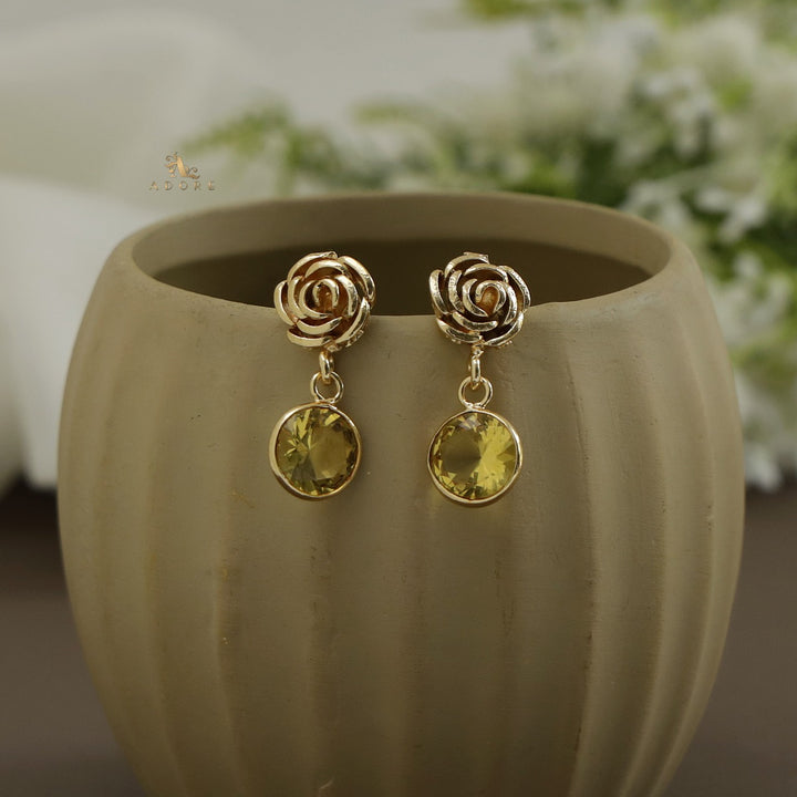 ROSETTE ROUND GLOSSY EARRING