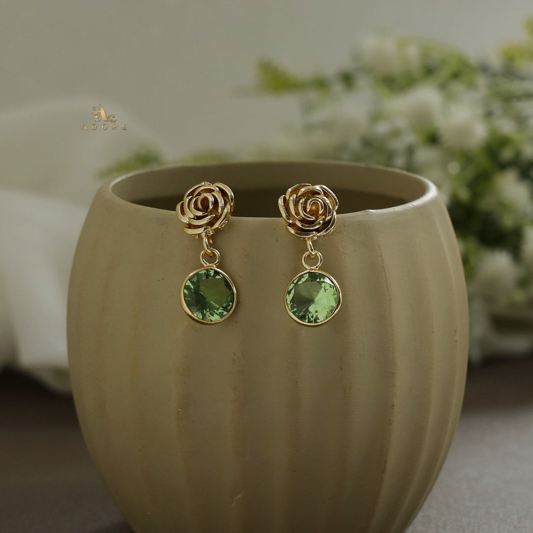 ROSETTE ROUND GLOSSY EARRING