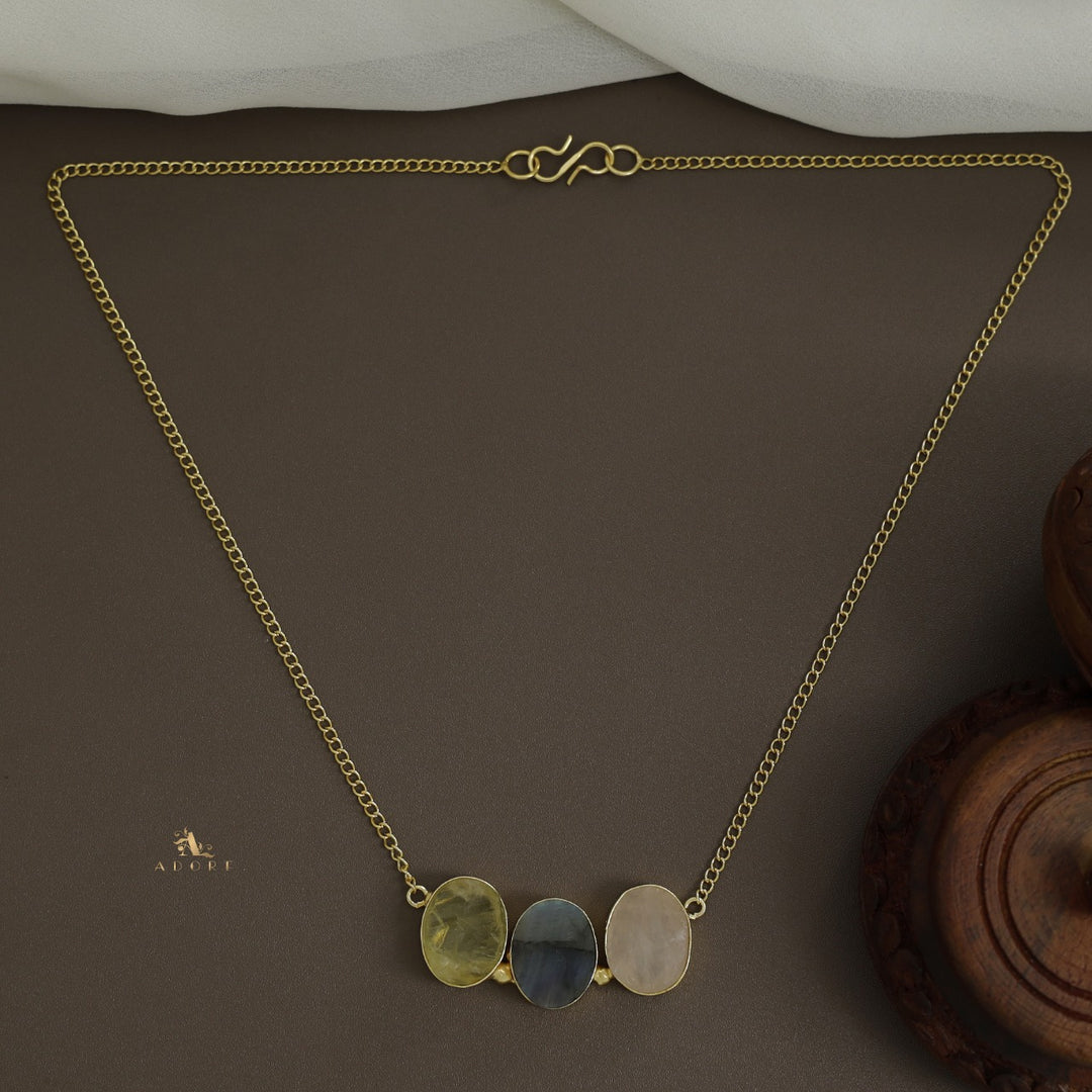 Camdyn Tri Raw Stone Neckpiece