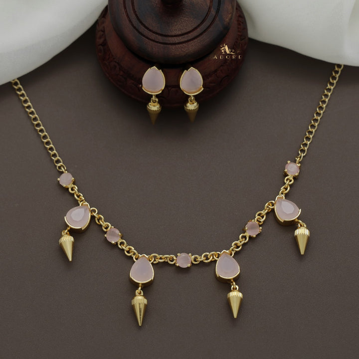Golden Olivna Corn Drop Neckpiece With Earring