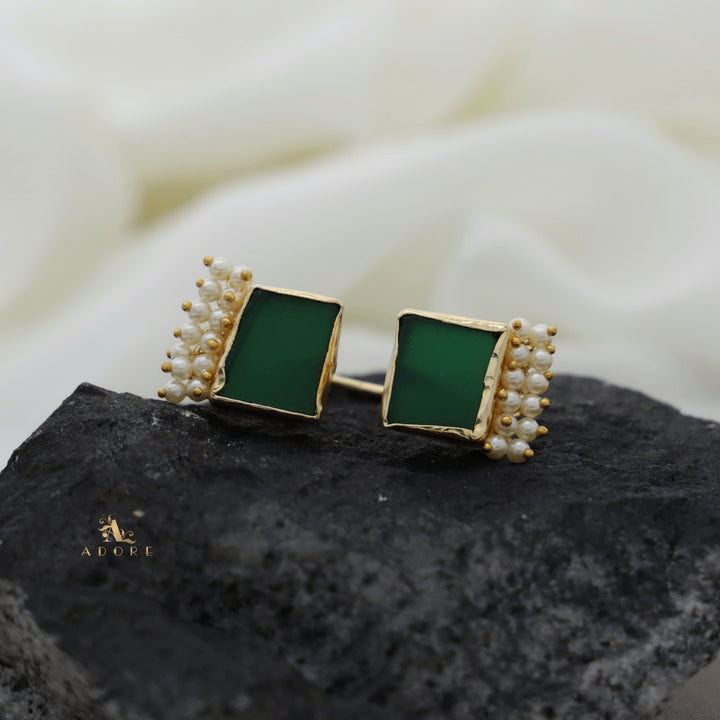 Heidi Raw Stone Cluster Pearl Ring