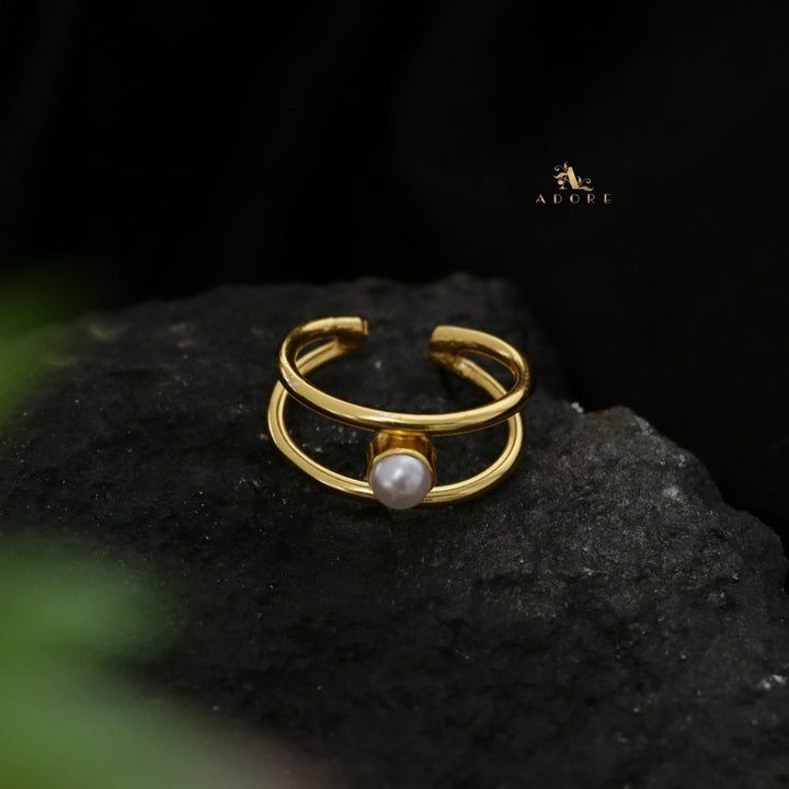 Thando 2 Hoop Pearl Ring (5 mm)