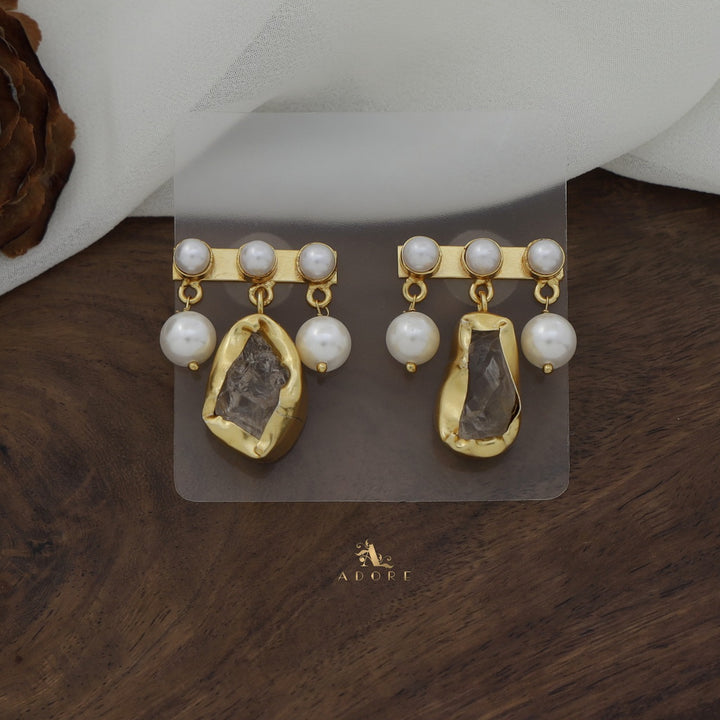 Valarian Pearl Raw Stone Earring